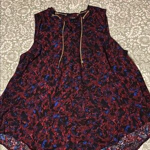 Torrid Sleeveless Blouse - Red and Blue Pattern Size 2